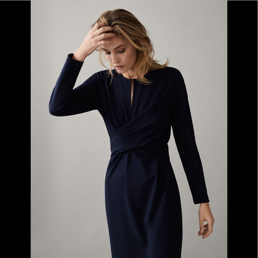 Massimo Dutti Navy Knit dress